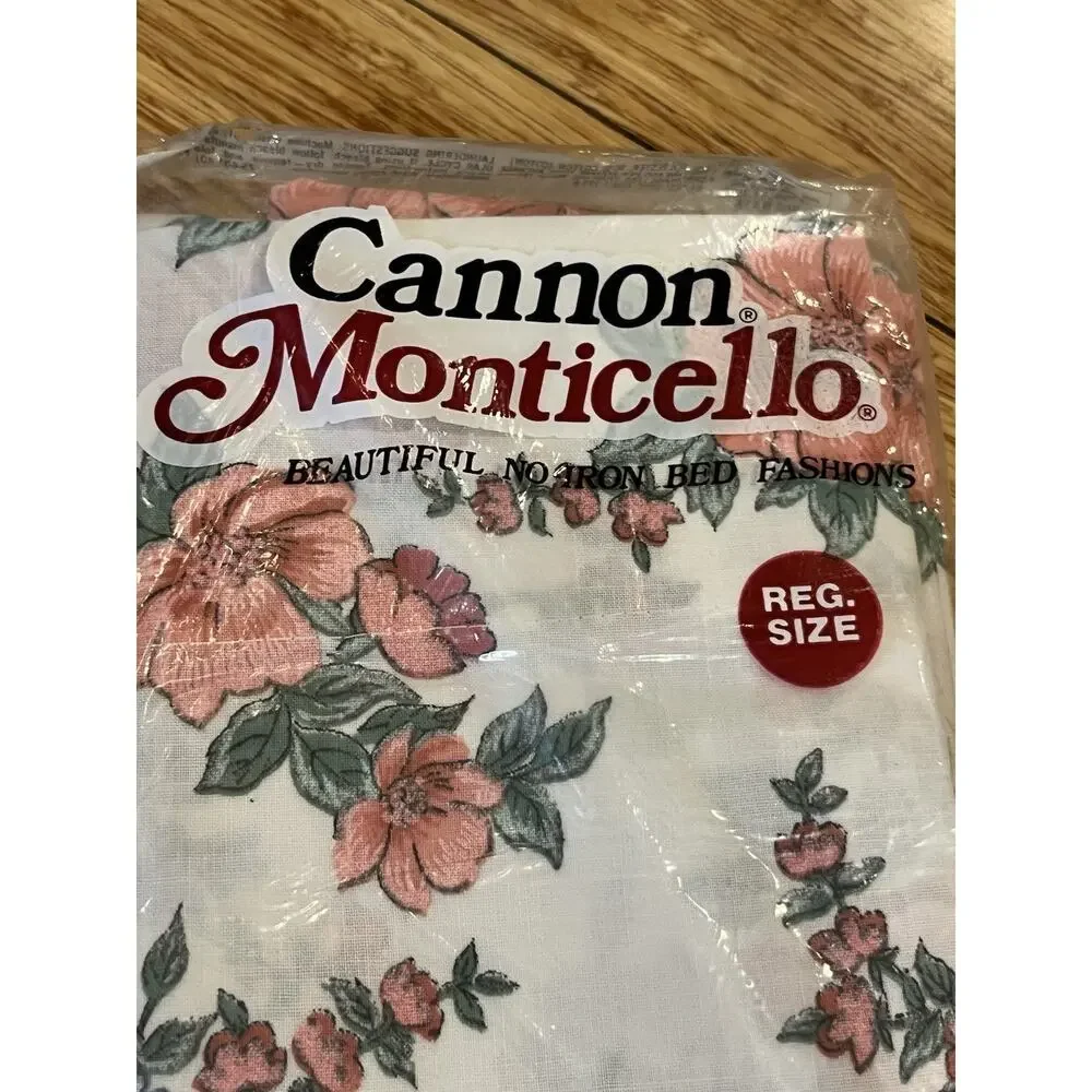 Vintage Cannon Monticello 2 Pink Blue Floral Pillowcases Pair NEW In Package NOS